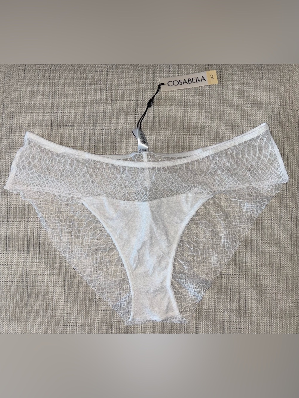 Cosabella Paradiso Ouvert Bikini in White Size L NWT